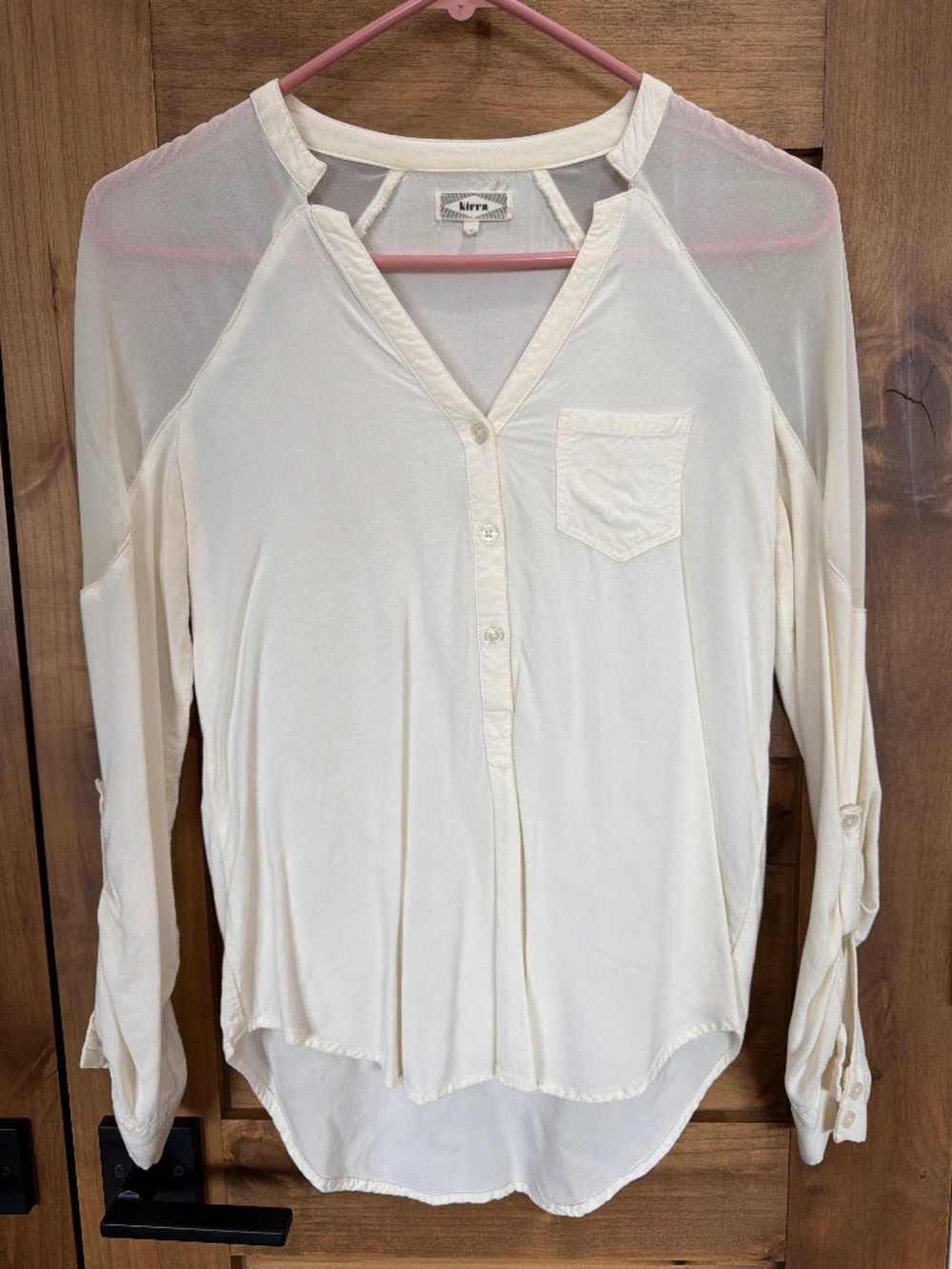 Adorable flowy high low style blouse